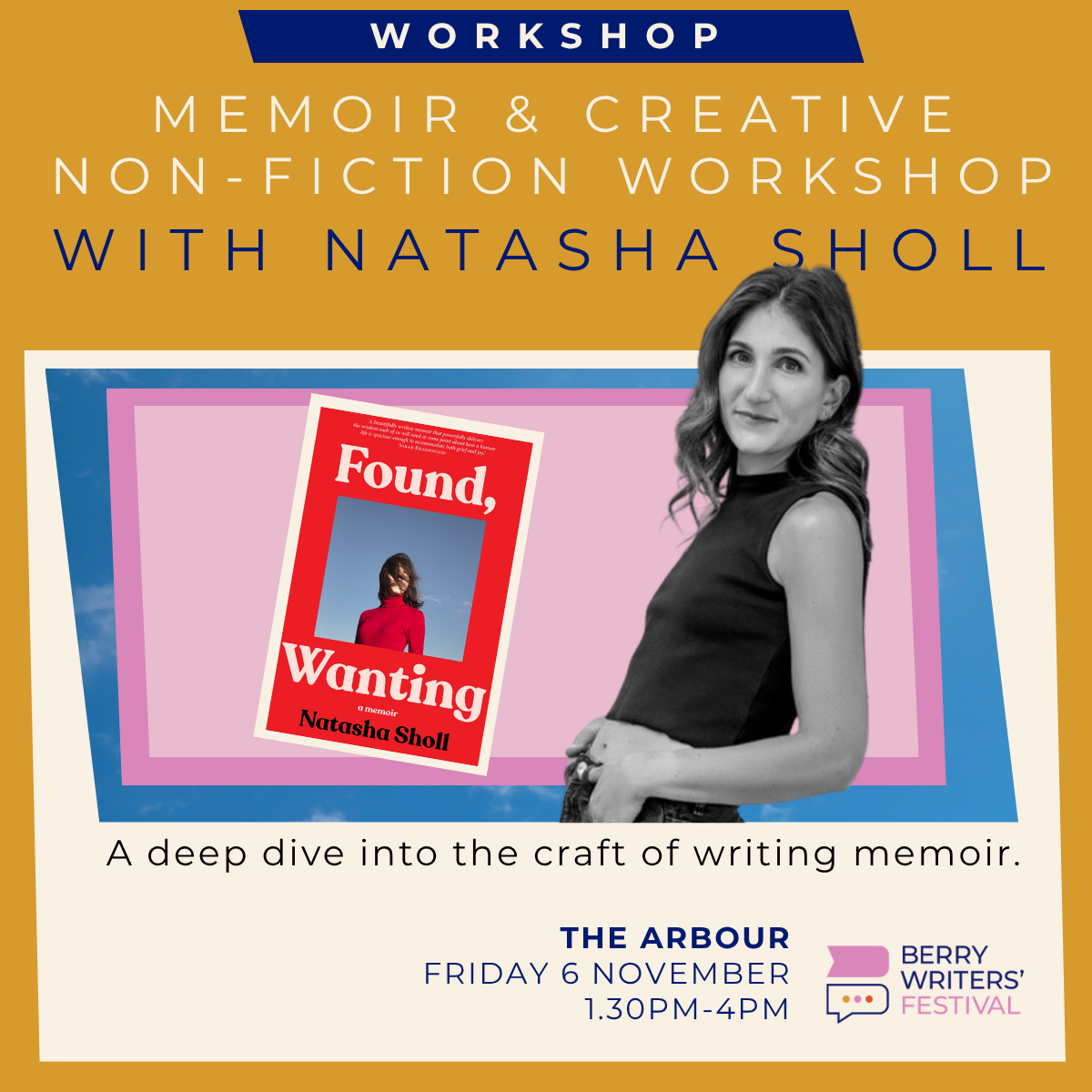 Memoir & Creative Non-Fiction Workshop With Natasha Sholl